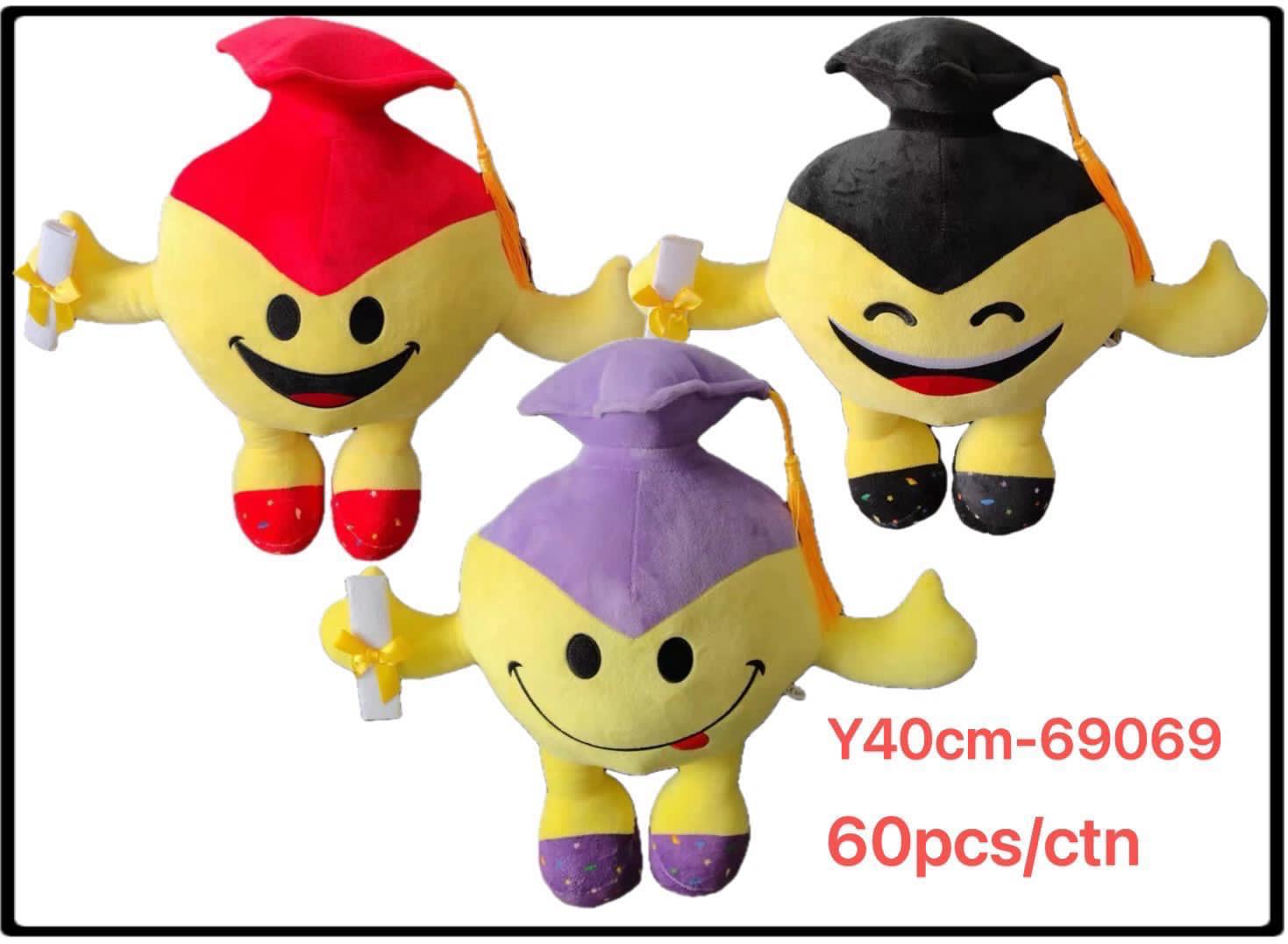 Peluche de emoji para graduación